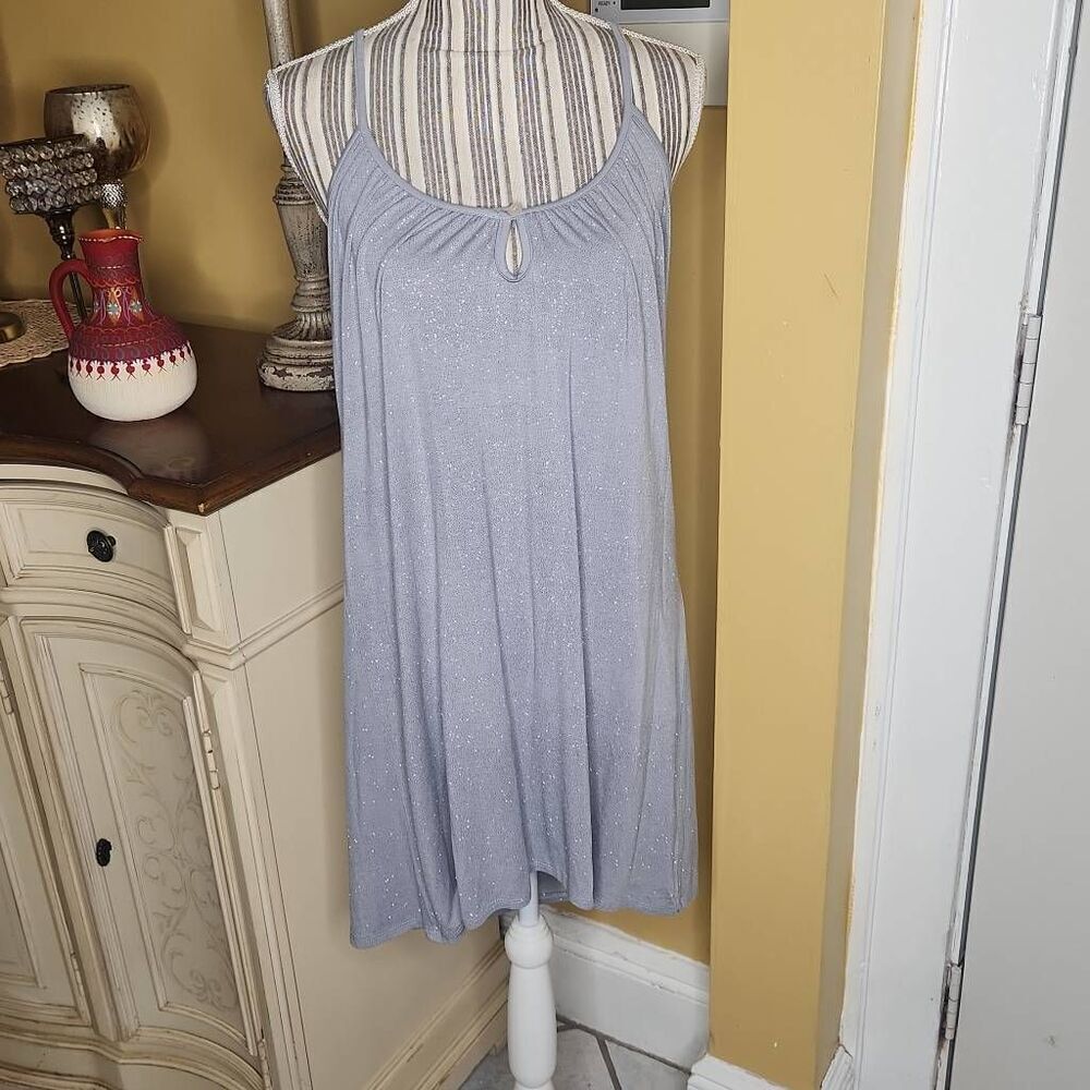 Chaser silver shimmery Racerback dress women's size M